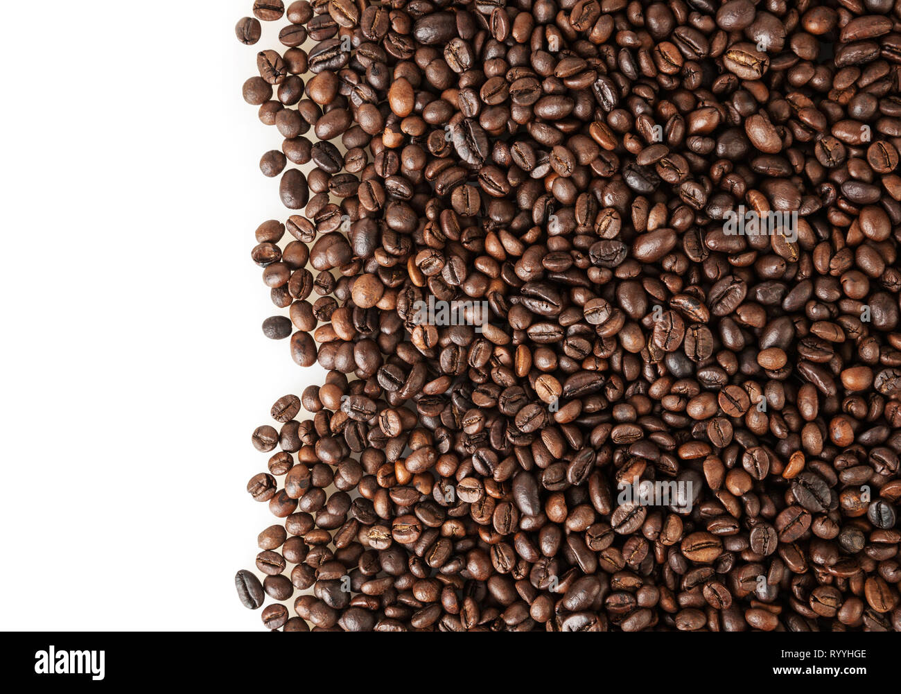 Chicchi di caffè tostati sfondo Foto Stock