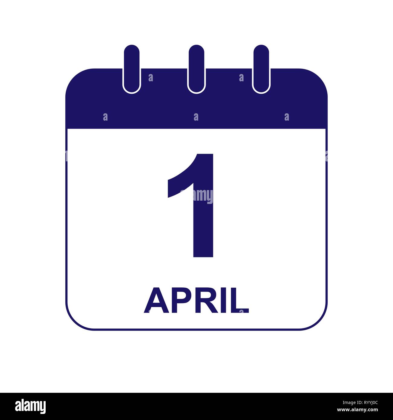 Calendario foglio con la data del 1 aprile, design piatto Immagine e  Vettoriale - Alamy
