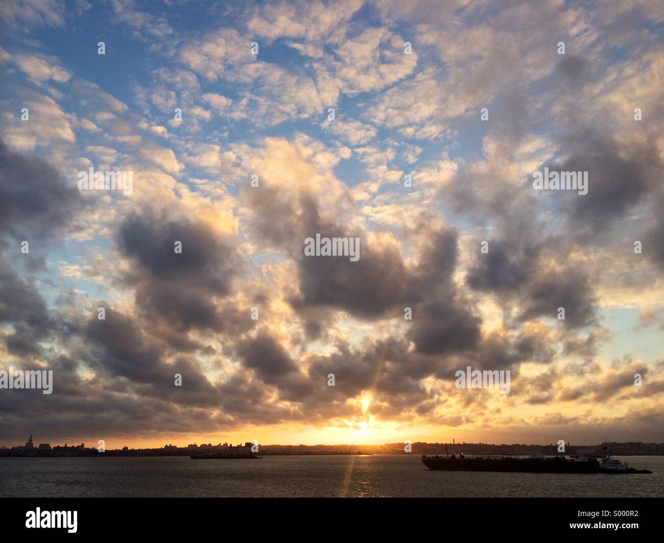 Sunrise over Brooklyn e al Fiume Hudson River Foto Stock