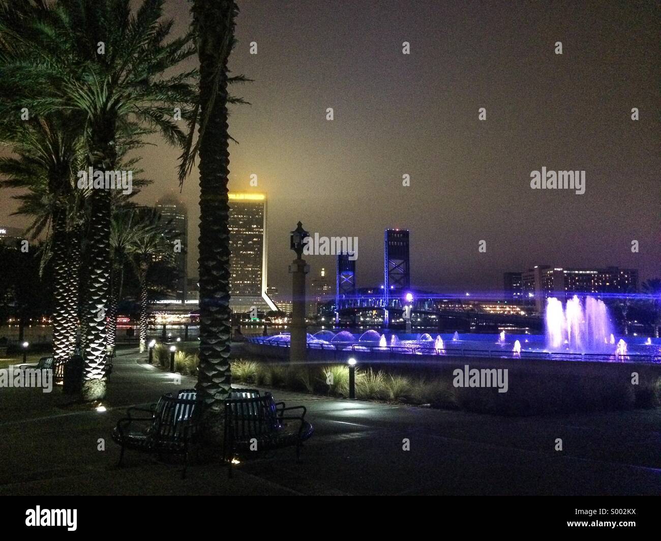 Fontana di amicizia, Jacksonville in Florida - Immagine stock catturata con smartphone