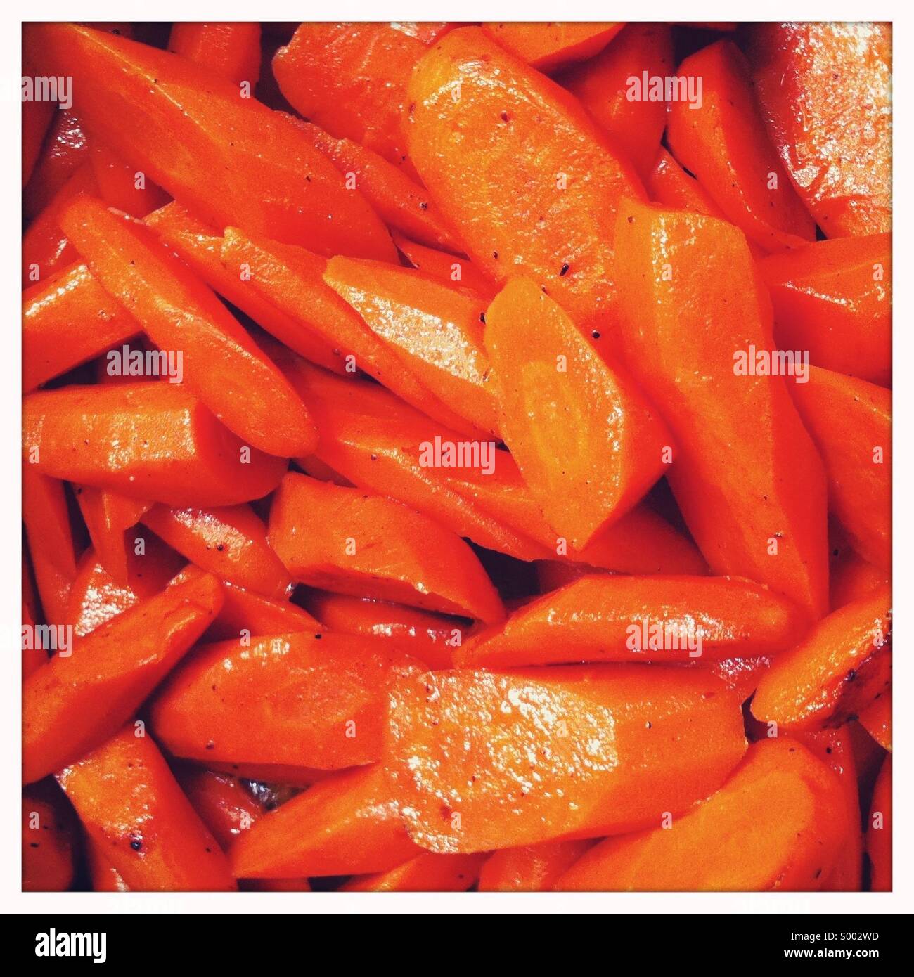 Vista ravvicinata di carote arrosto Foto Stock