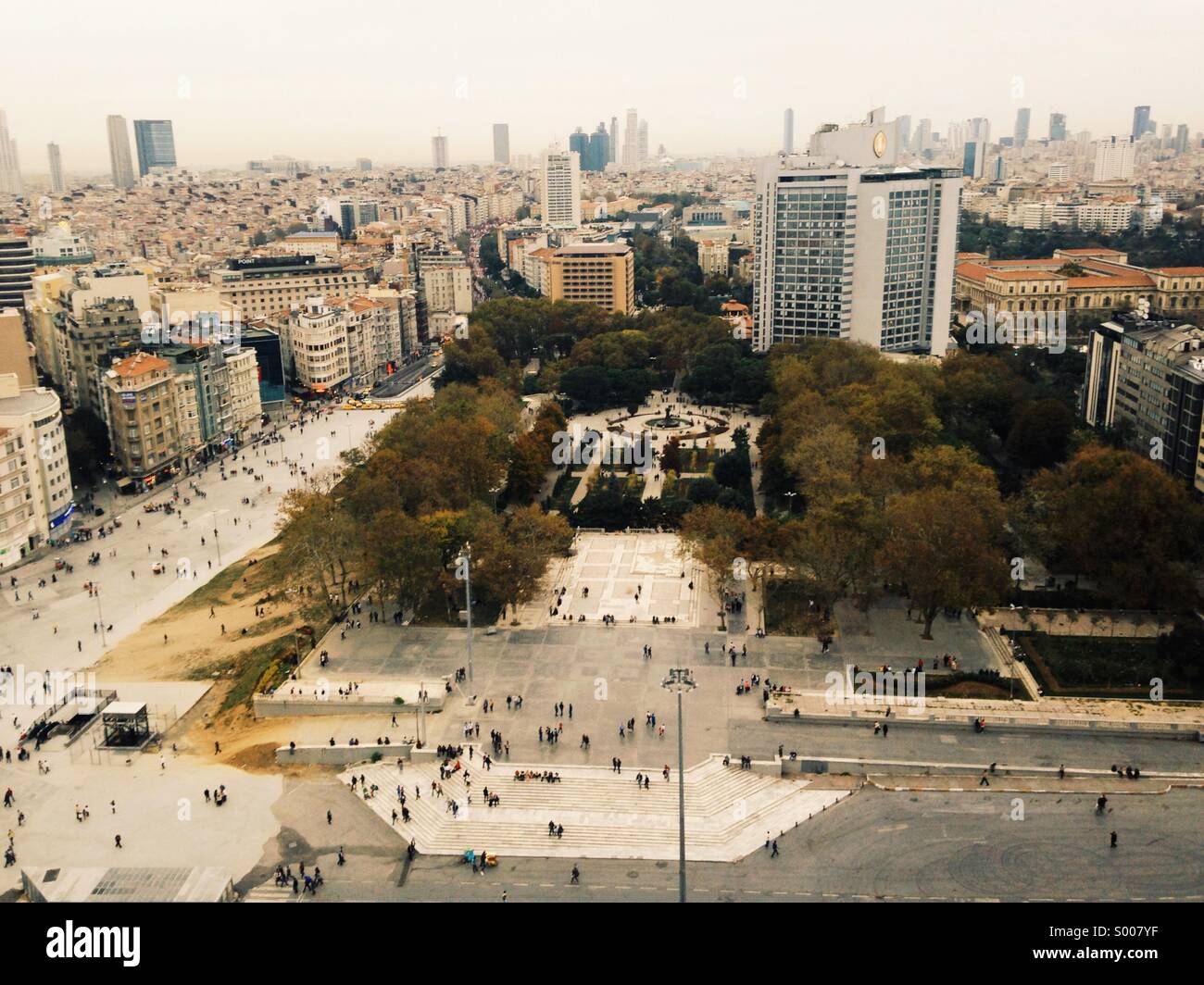 Gezi Park & Piazza Taksim di Istanbul Foto Stock