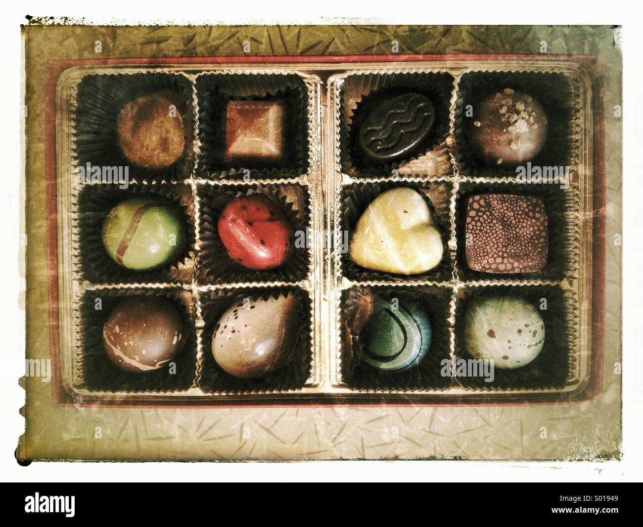 Scatola di Cioccolatini Foto Stock