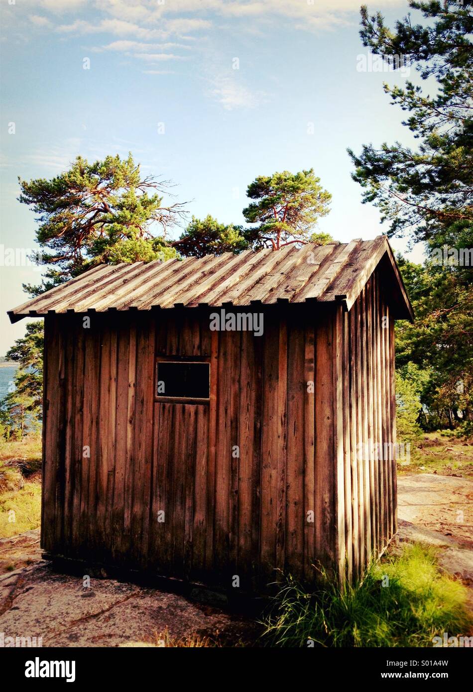 August Strindberg la scrittura del capanno vicino a Stoccolma, Svezia. Foto Stock