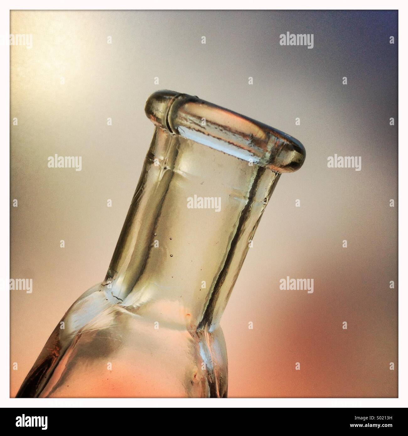 Bottiglia di vetro dettaglio Foto Stock
