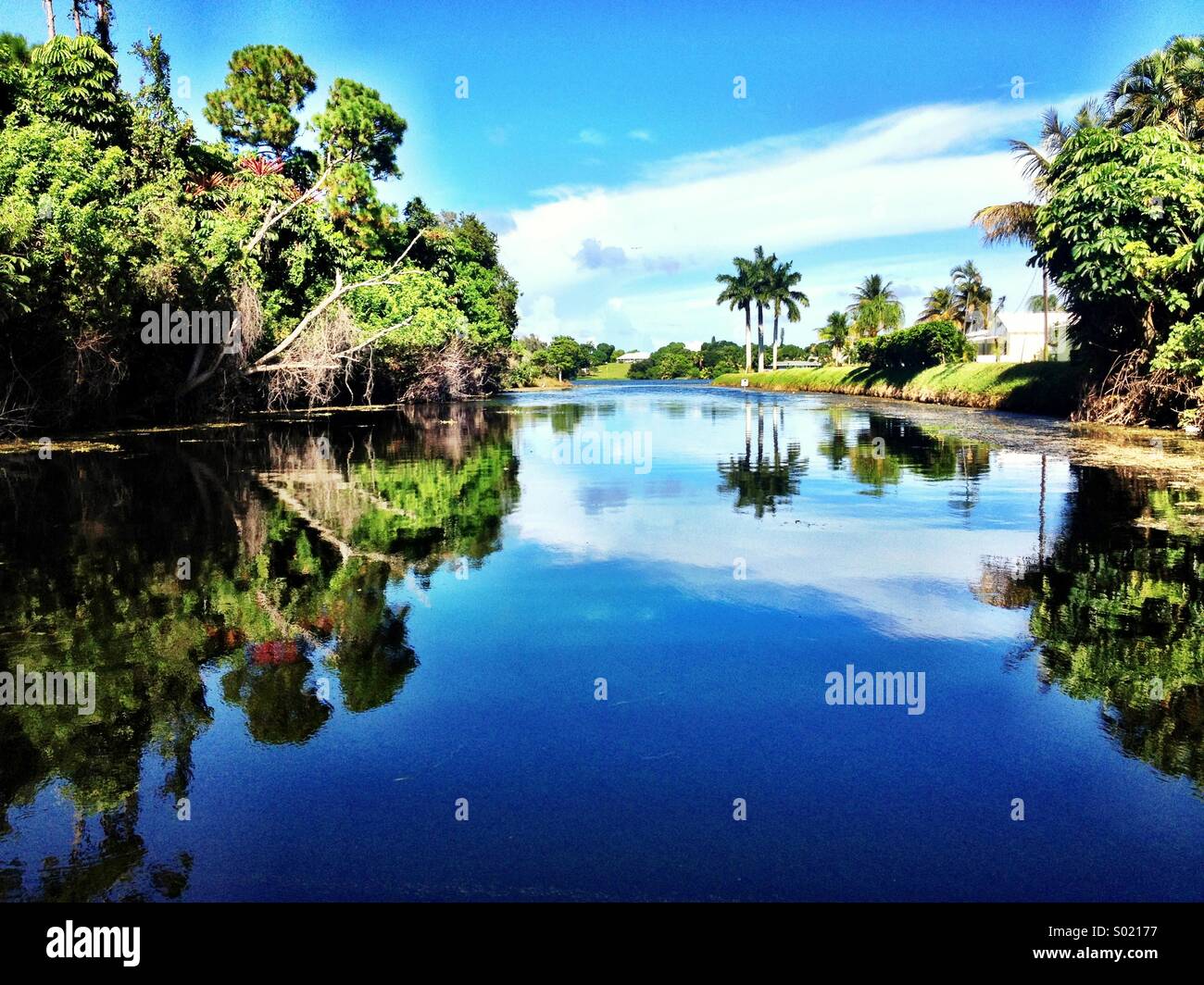 Pittoresco canale sul lago Osborne, Lake Worth, Florida Foto Stock