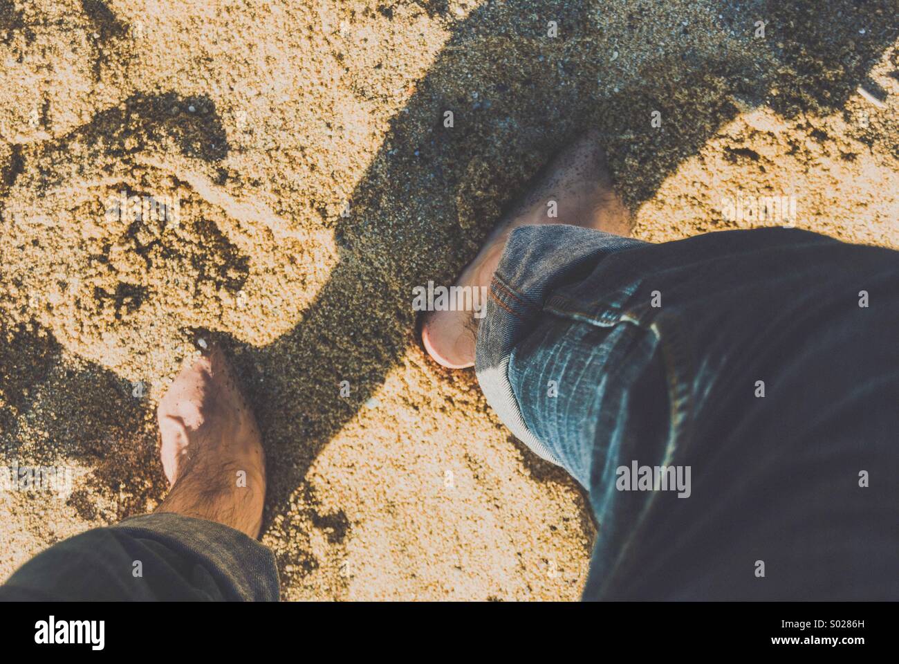 Calda sabbia della spiaggia Foto Stock