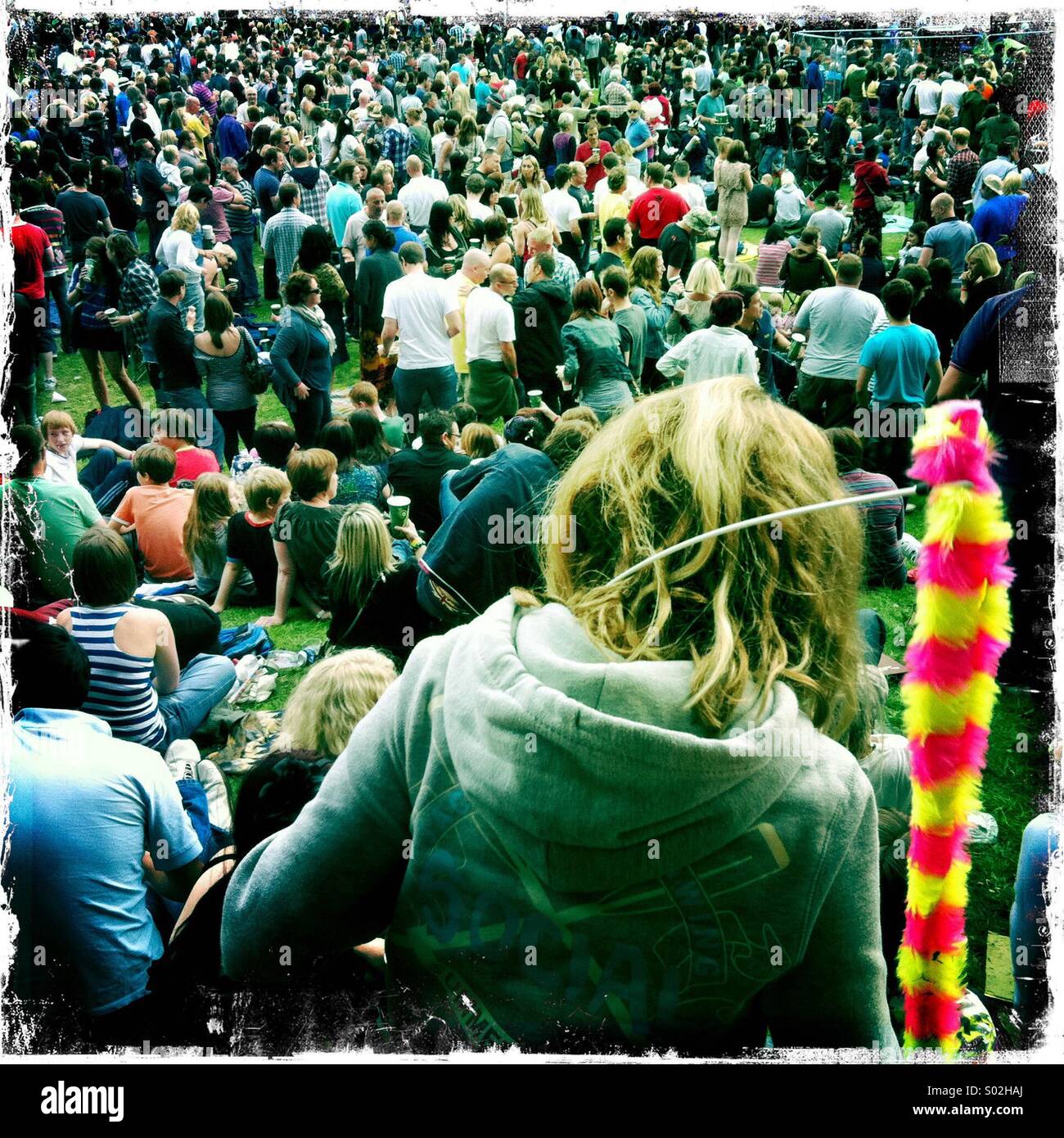 Le persone a un festival di musica Foto Stock