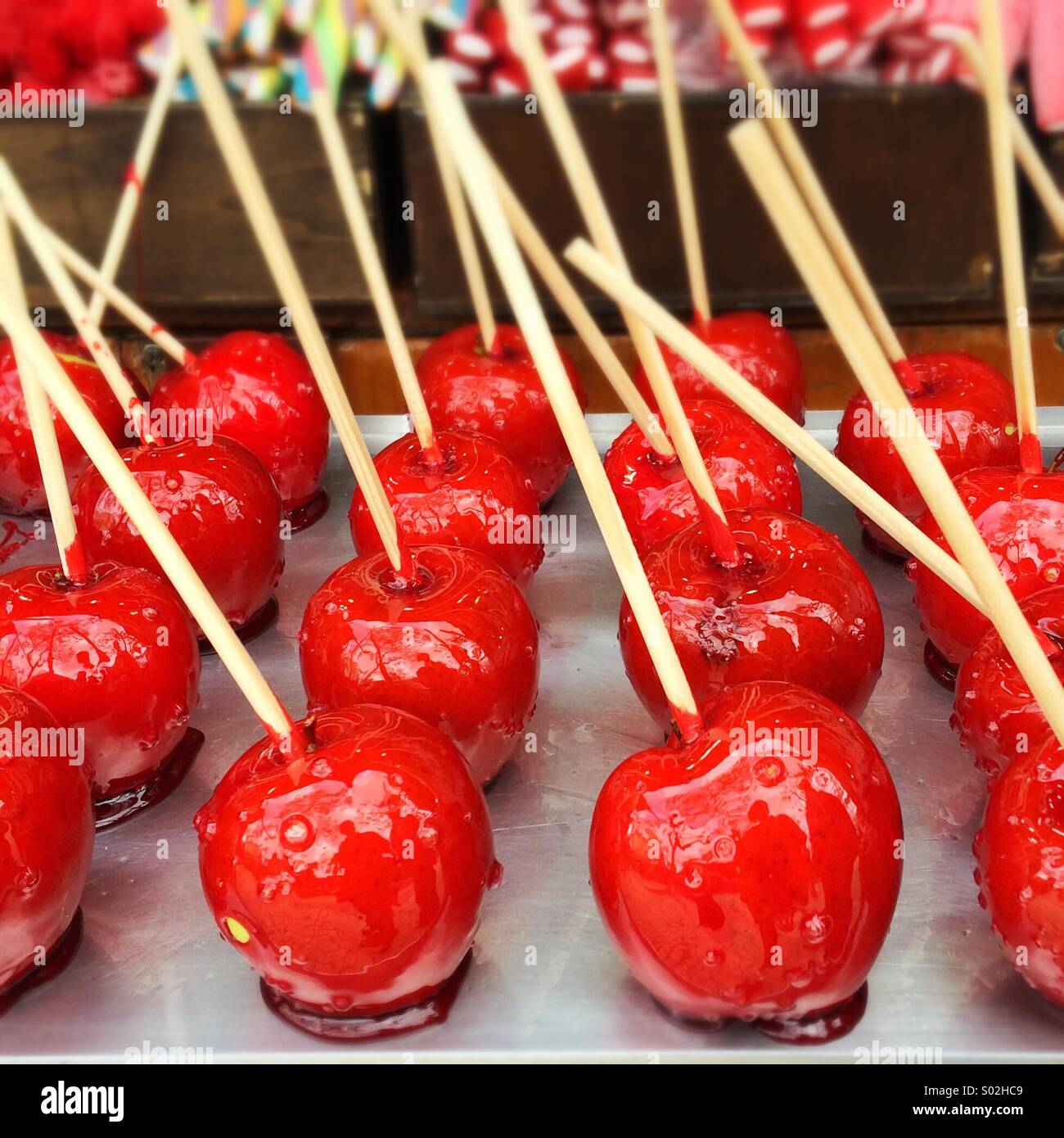 Mele dolci rosso e lucido. Foto Stock