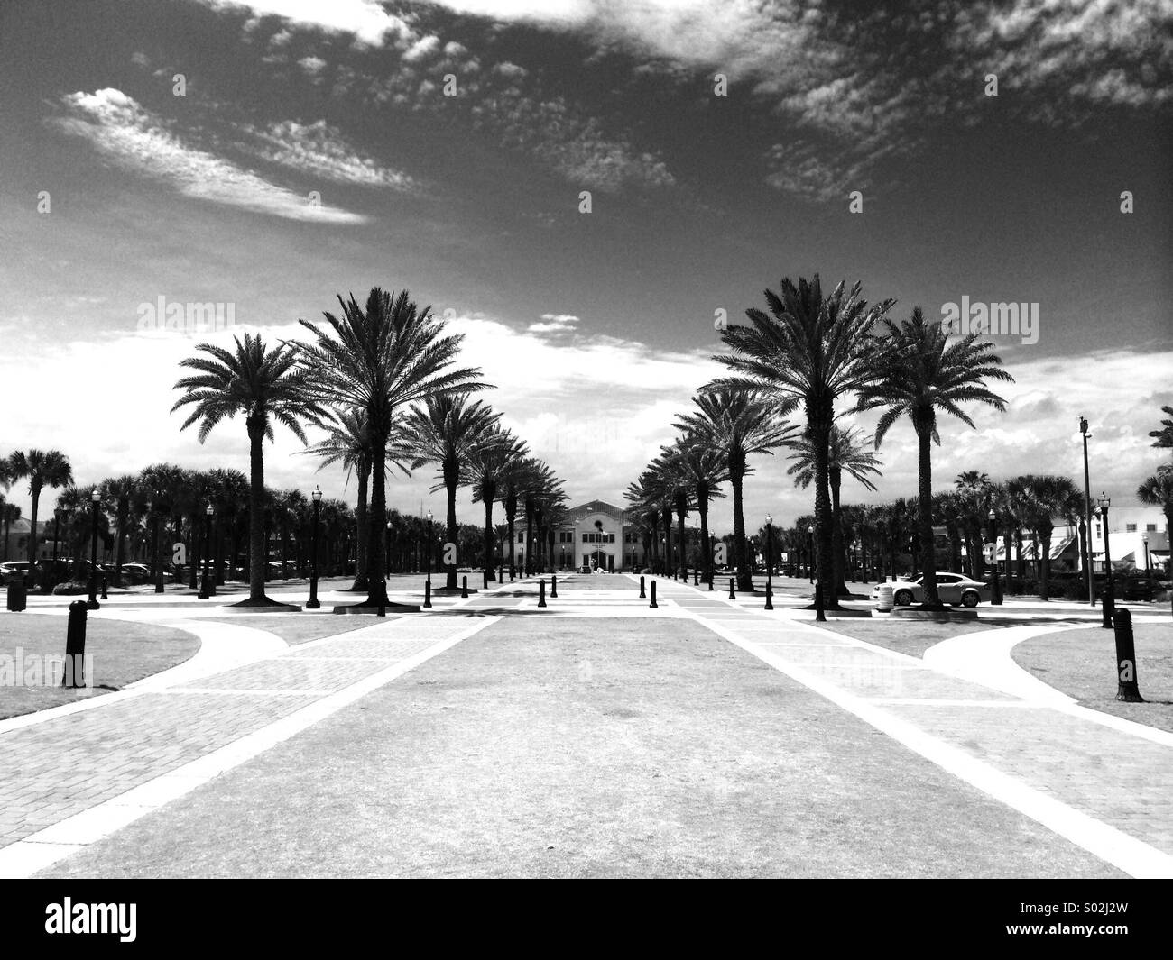 Guardando verso il Municipio, Spiaggia di Jacksonville, Florida - Immagine stock catturata con smartphone