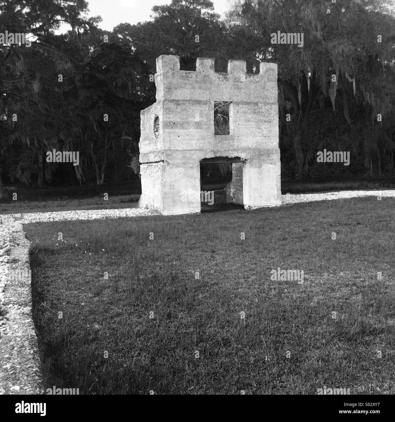 Tutto ciò che rimane della caserma di Fort Frederica monumento nazionale. San Simon's Island, Georgia Foto Stock