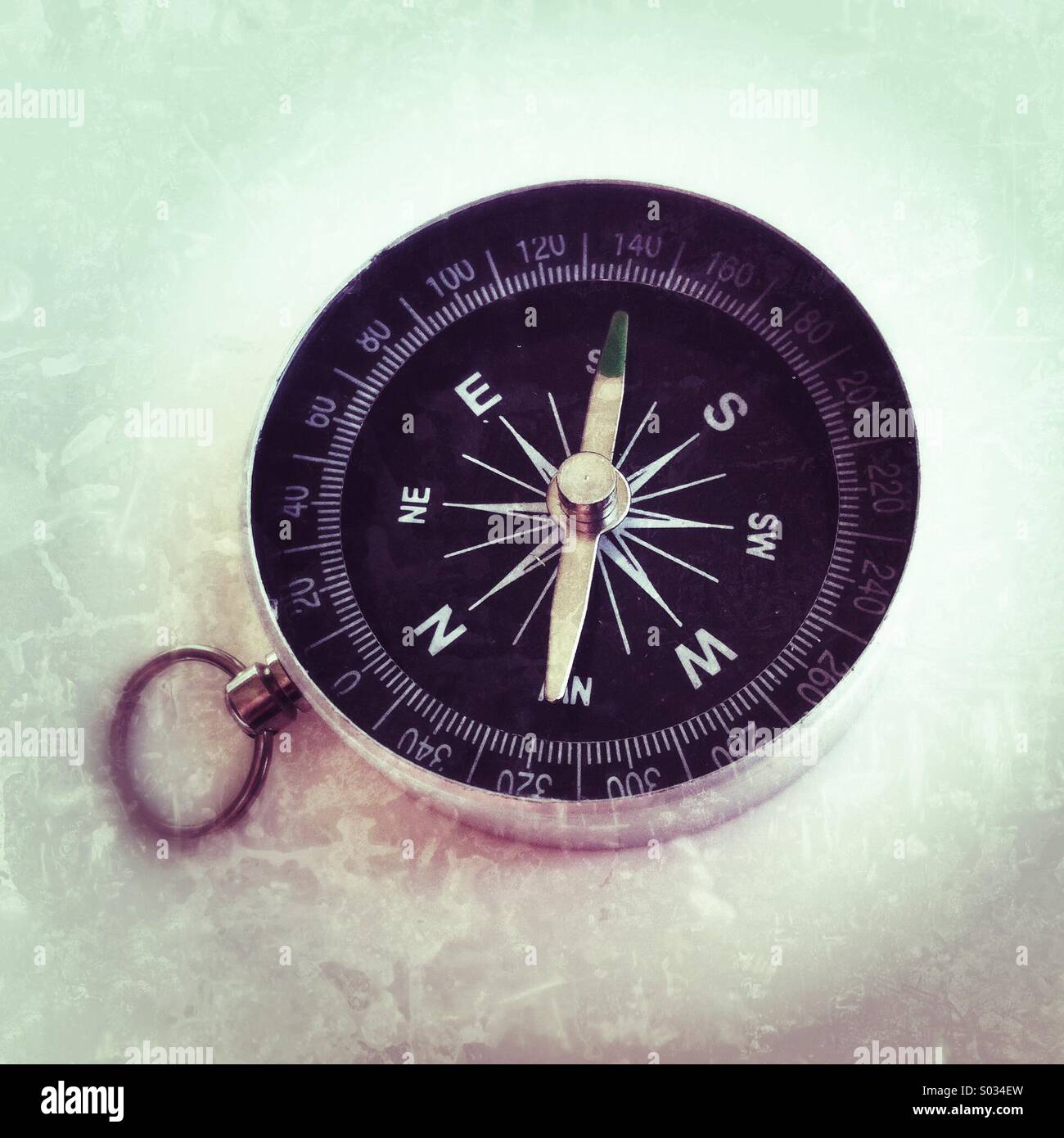 Tradizionale bussola magnetica Foto Stock