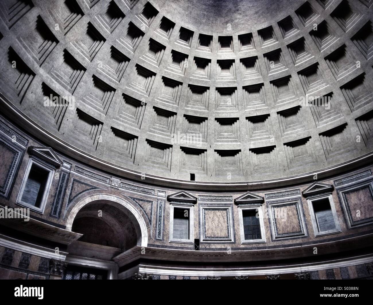 Cupola del Pantheon di Roma, Italia. Foto Stock
