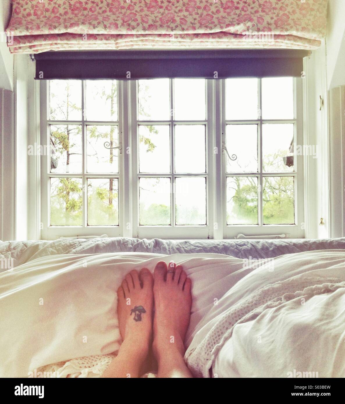 Fantasticando nel letto Foto Stock