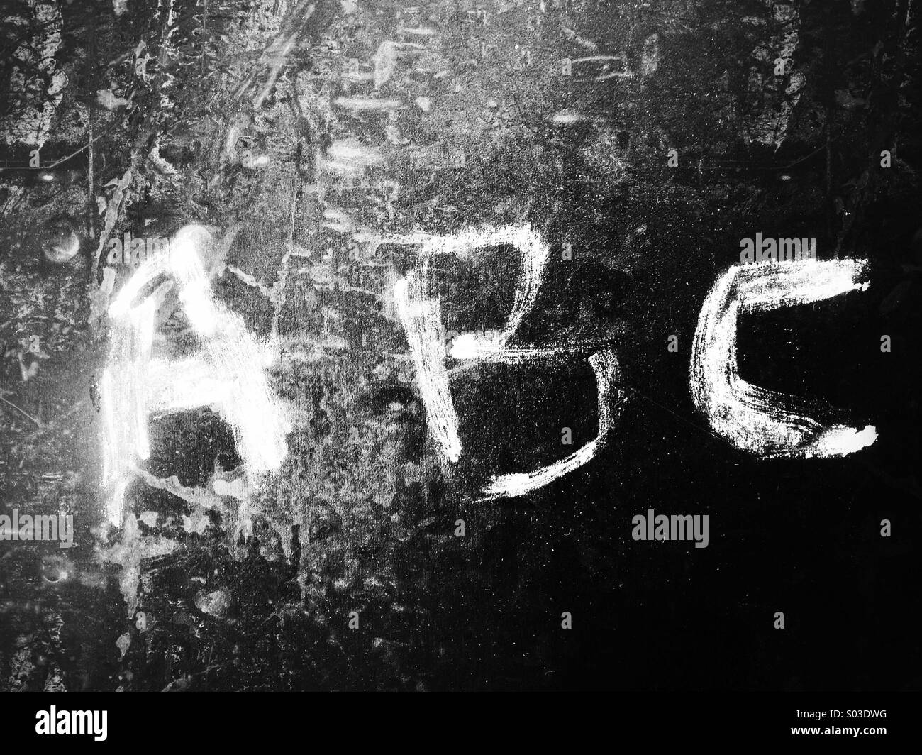 ABC scritta sulla lavagna Foto Stock