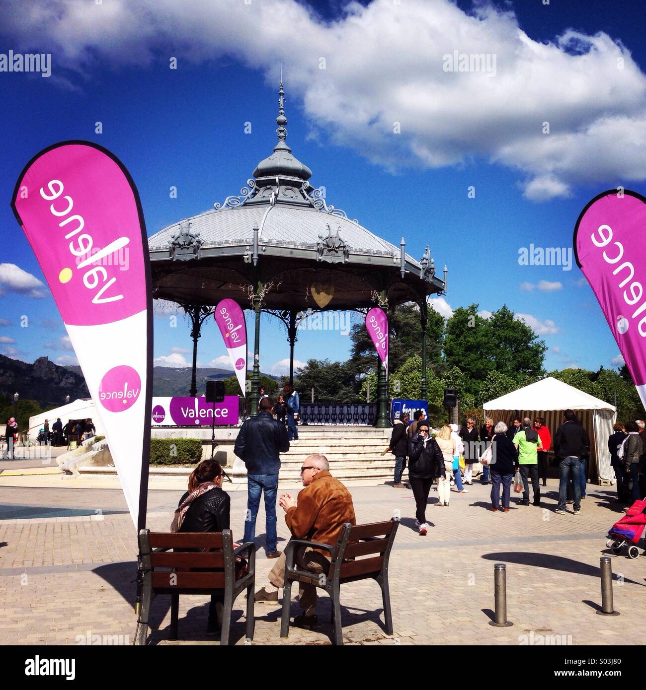 Kiosque Peynet, Valence - Immagine stock catturata con smartphone