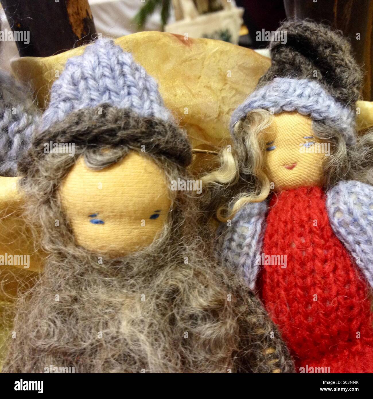 bambole in maglia Foto Stock