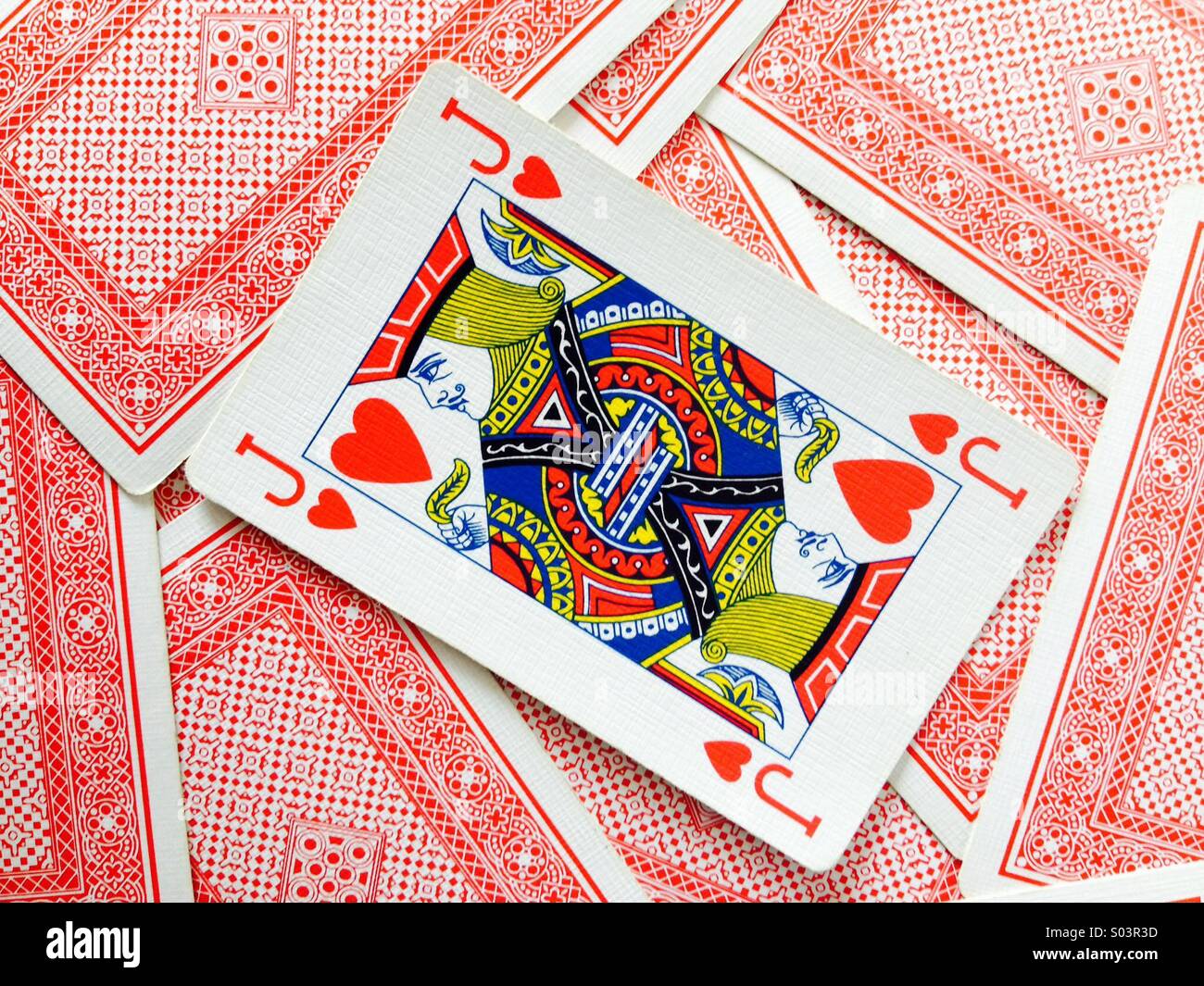 Jack di Cuori la riproduzione di carattere della scheda - Immagine stock catturata con smartphone