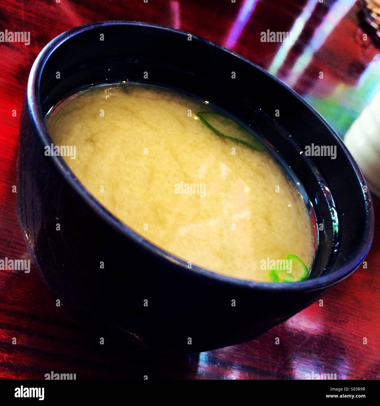 Ciotola di zuppa di miso. Foto Stock