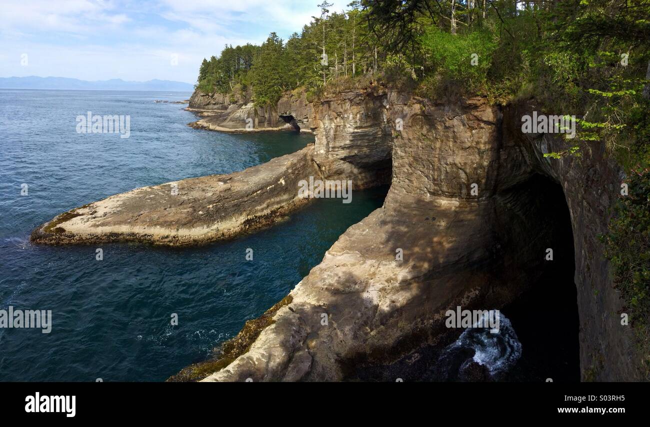 Panoramica, Cape lusinghe NW Punto inferiore di 48 membri, Penisola Olimpica, Washington - Immagine stock catturata con smartphone