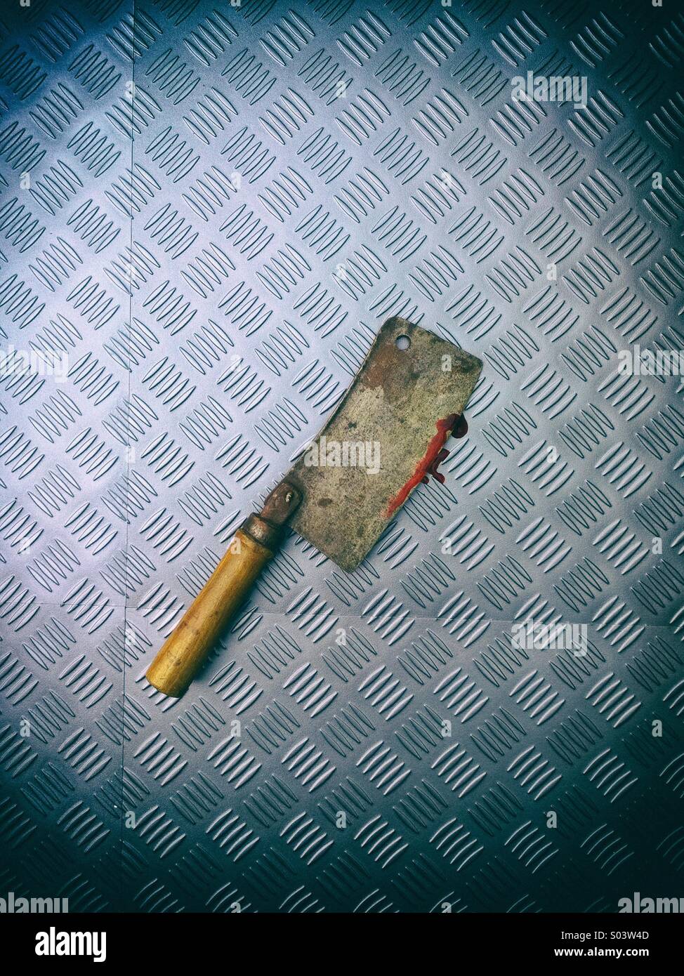 Carni clever coperto di sangue - Immagine stock catturata con smartphone