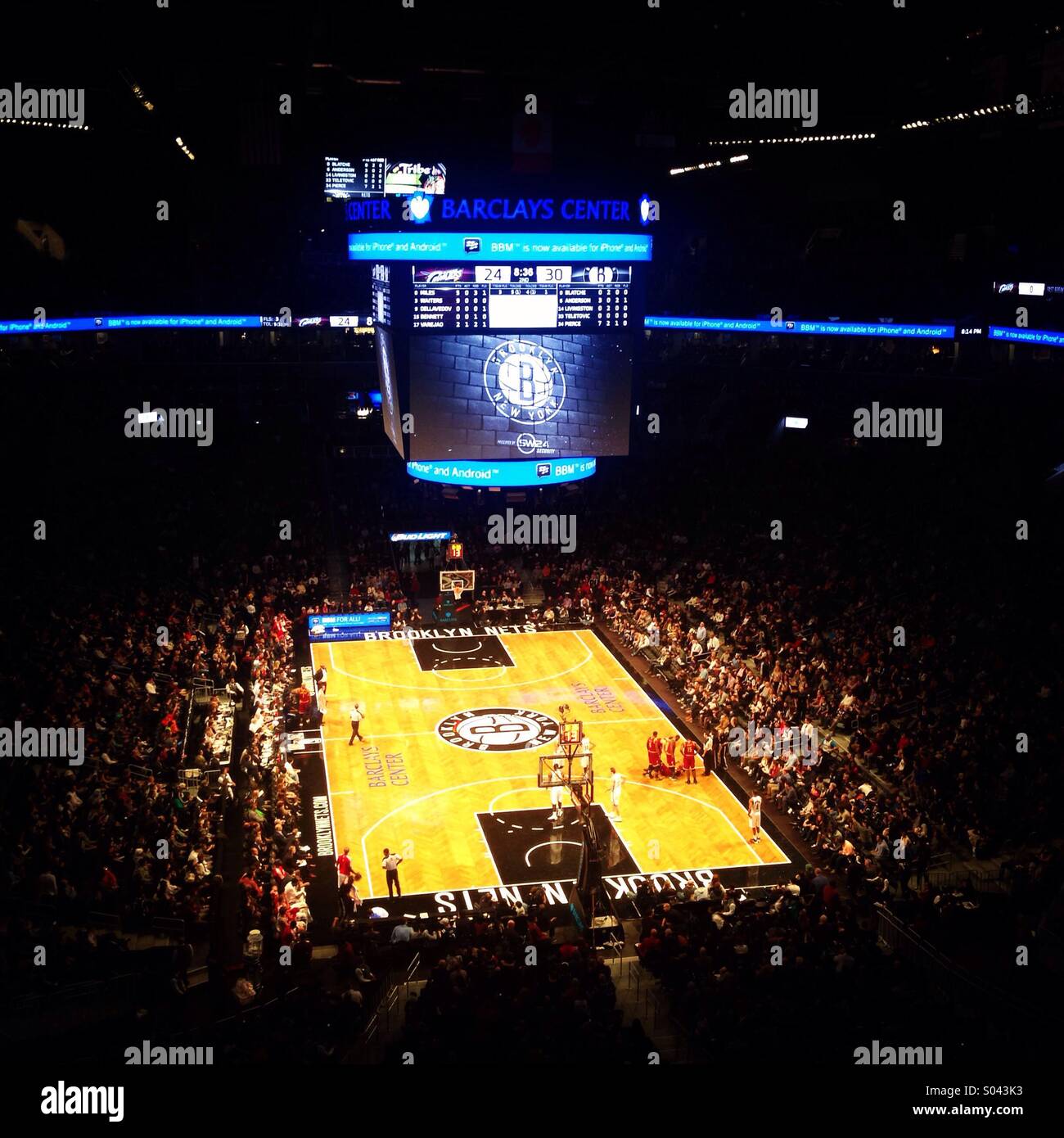 Reti di Brooklyn gioco di basket New York Foto Stock