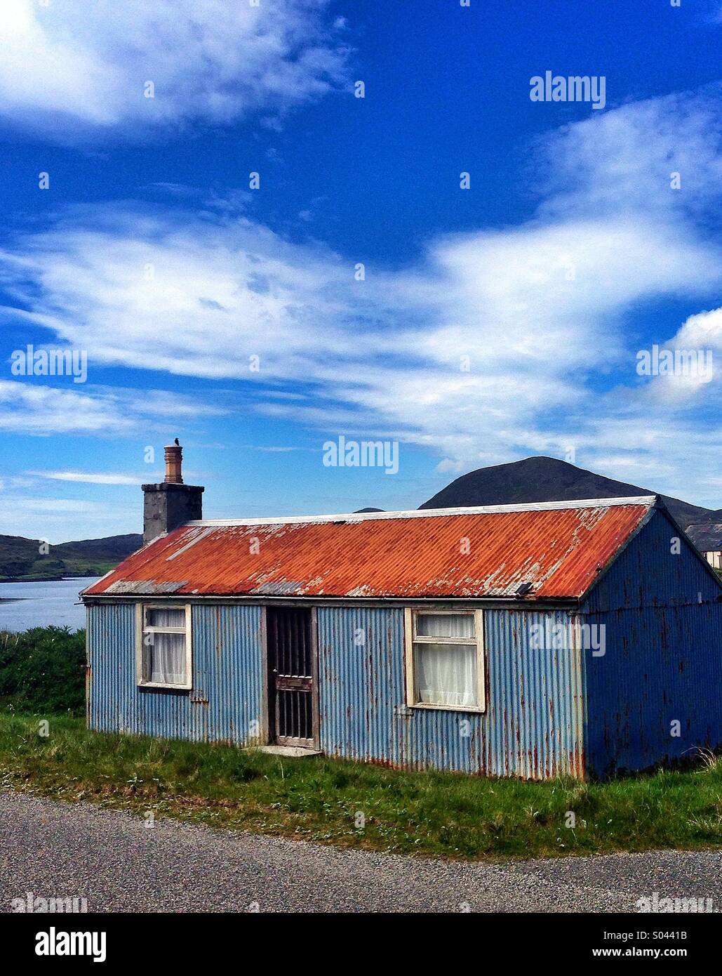 Capanna di stagno sulla Isle of Harris Foto Stock