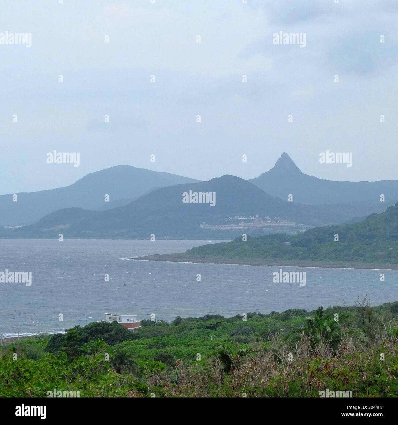 Vista da Taiwan il punto più meridionale a Eluanbi. - Immagine stock catturata con smartphone