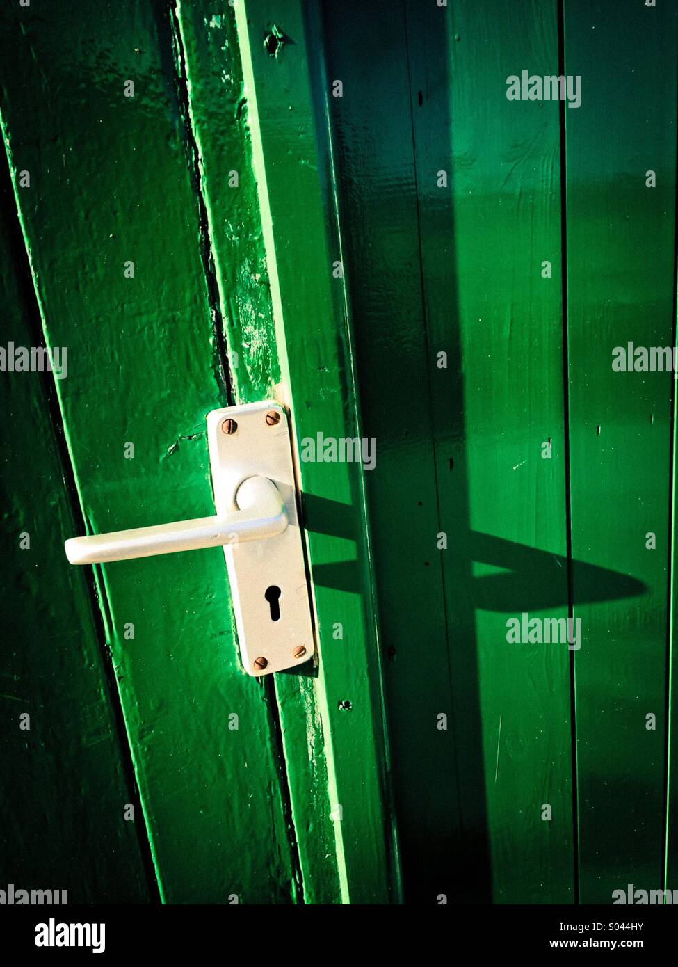 La porta verde - Immagine stock catturata con smartphone