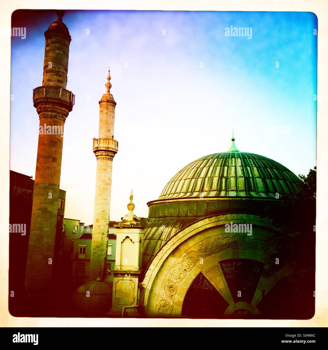 Moschea e minareti di Istanbul - Immagine stock catturata con smartphone