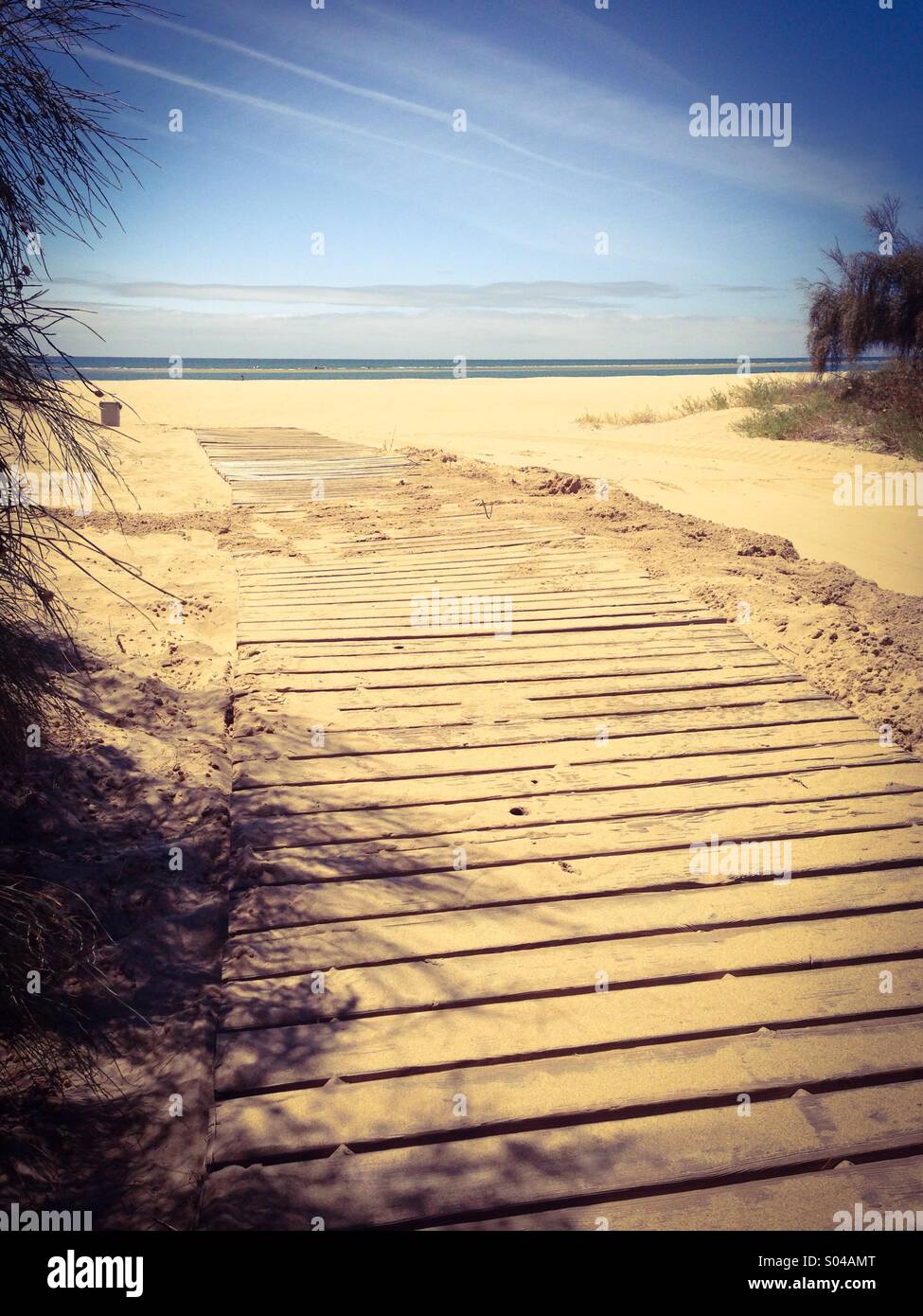 La via per la spiaggia - Immagine stock catturata con smartphone