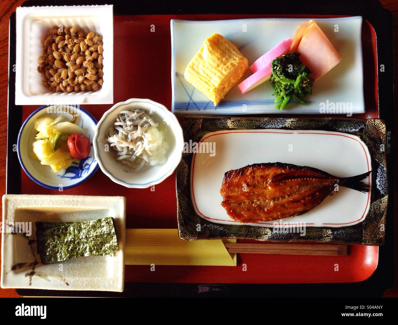 Prima colazione in Giappone Foto Stock