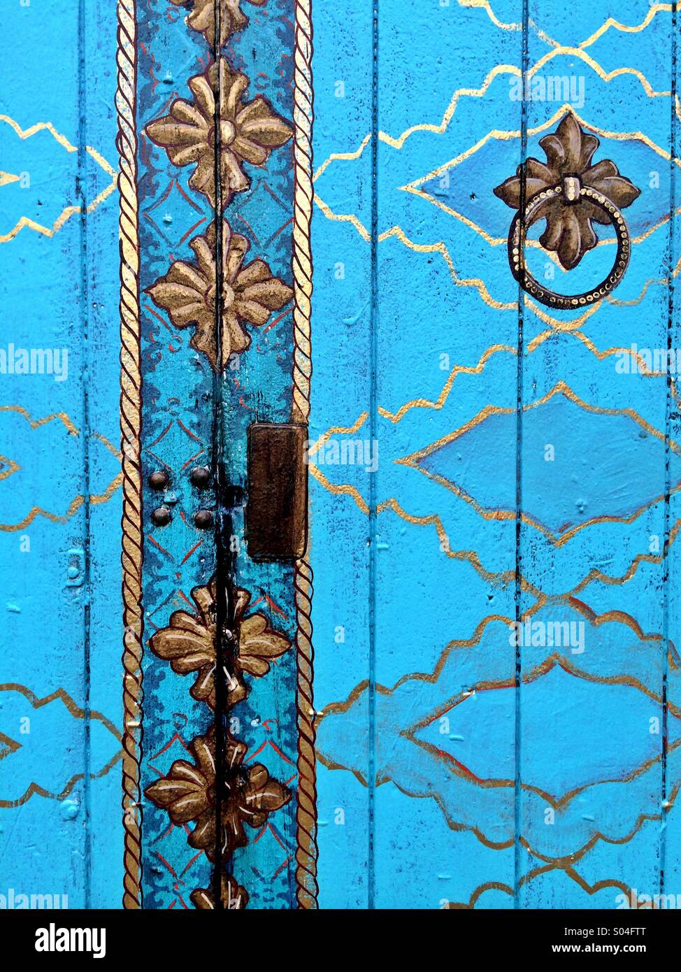 Blue Door al funk Zona Quartiere delle Arti a Santa Barbara, California USA Foto Stock