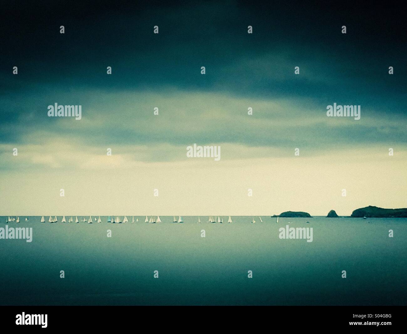 Regata del Pembrokeshire Coast - Immagine stock catturata con smartphone