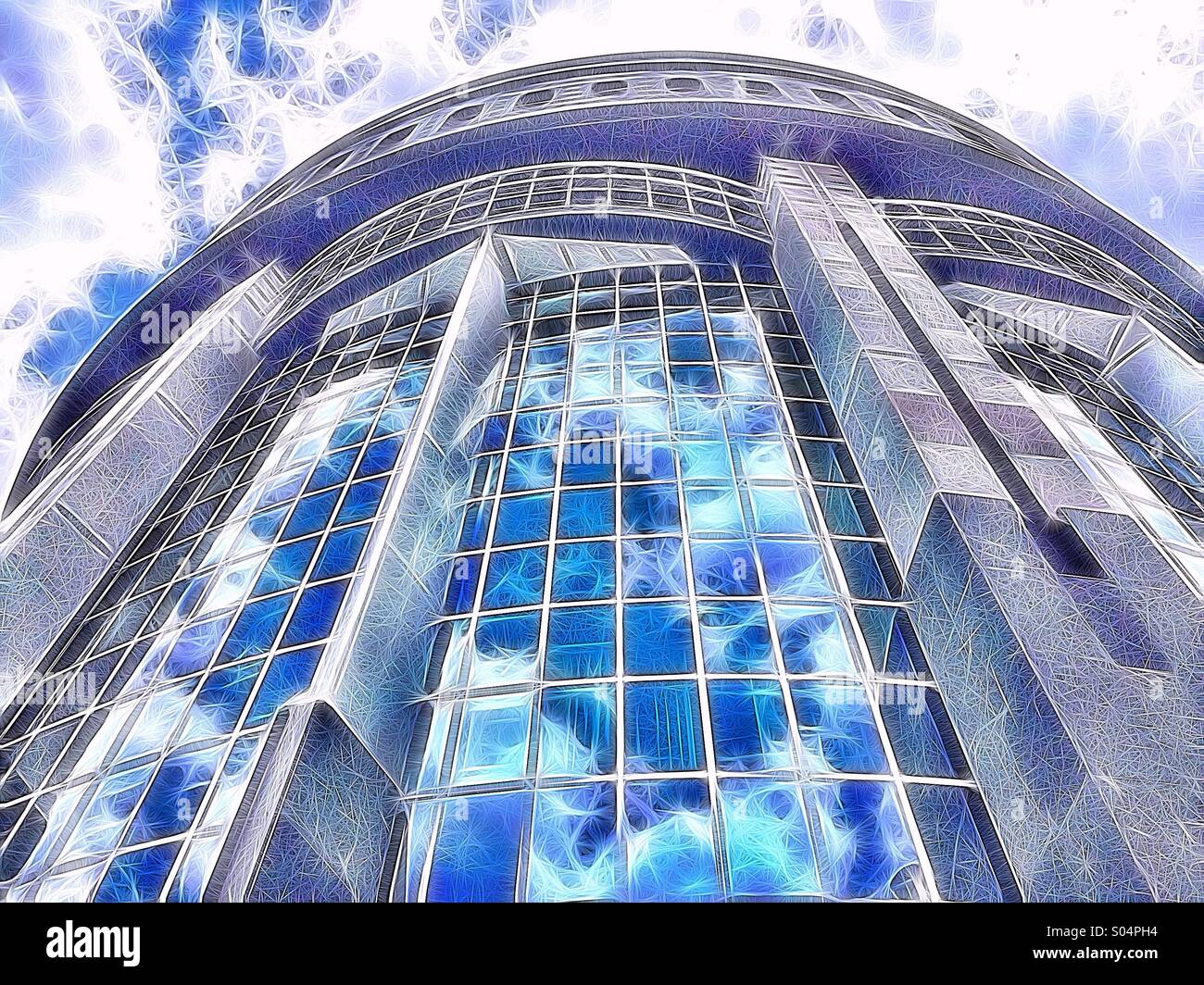 Edificio del Parlamento europeo a Bruxelles - Immagine stock catturata con smartphone