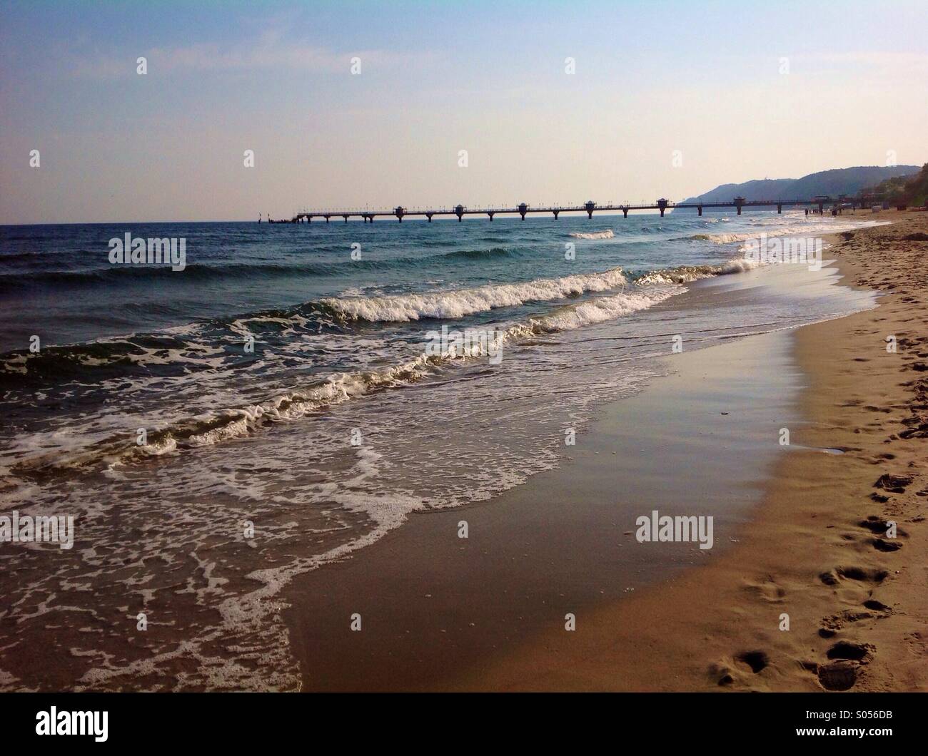 Spiaggia tranquilla al Mar Baltico Foto Stock