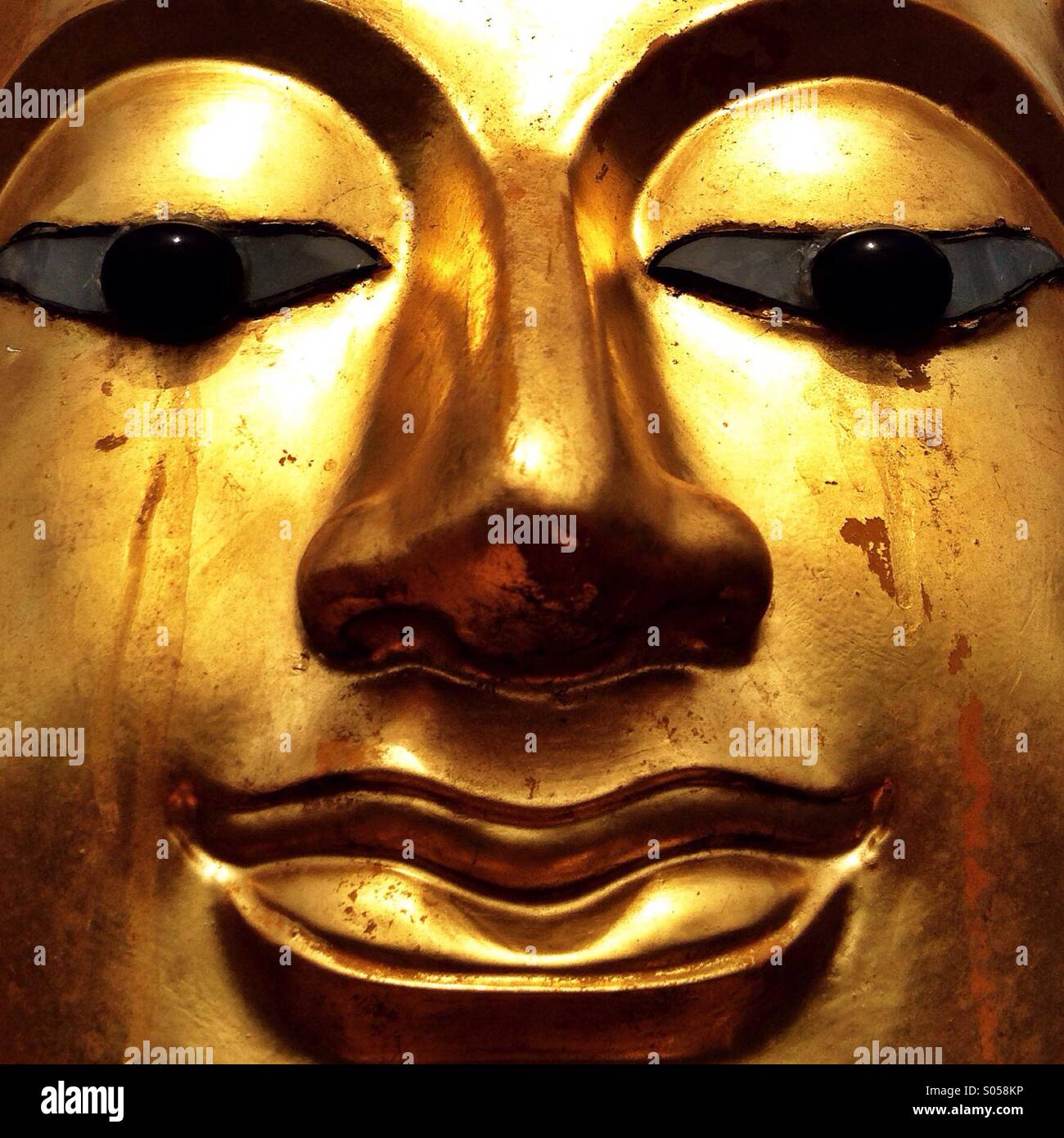 Statua del Buddha volto Foto Stock