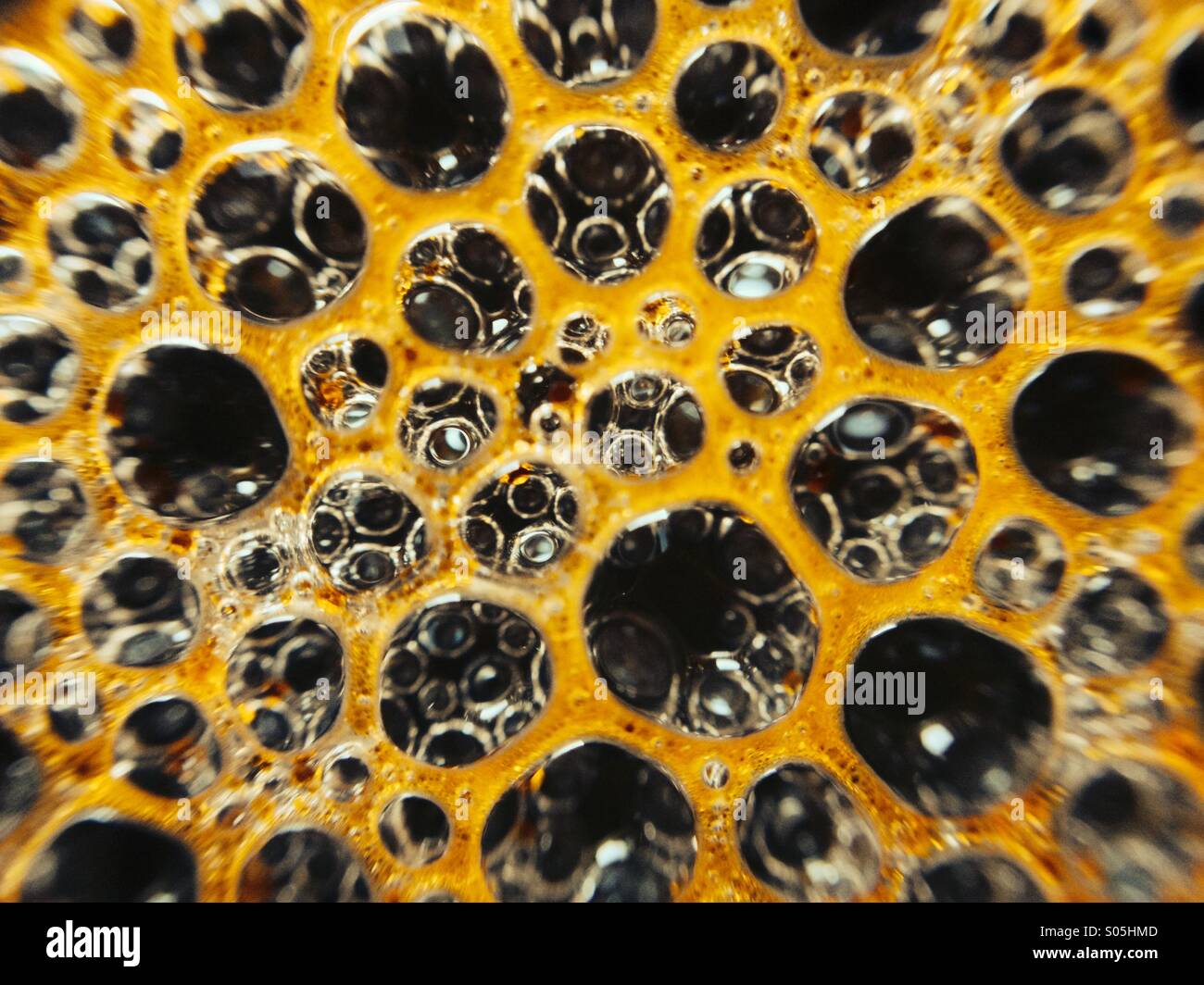 Vista macro di bolle di sapone - Immagine stock catturata con smartphone