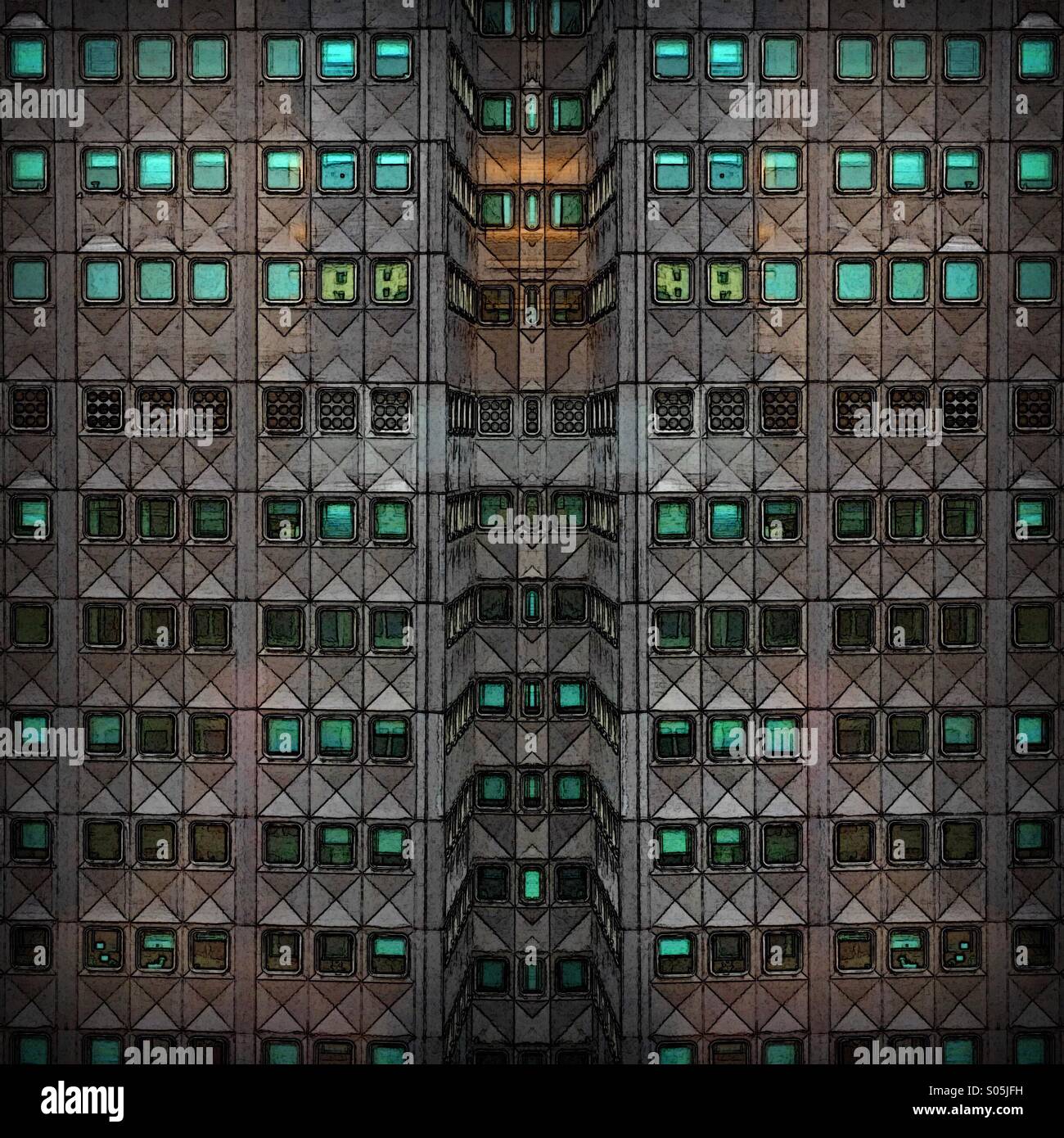 Un abstract immagine artistica creata da un'immagine di un edificio per uffici Foto Stock