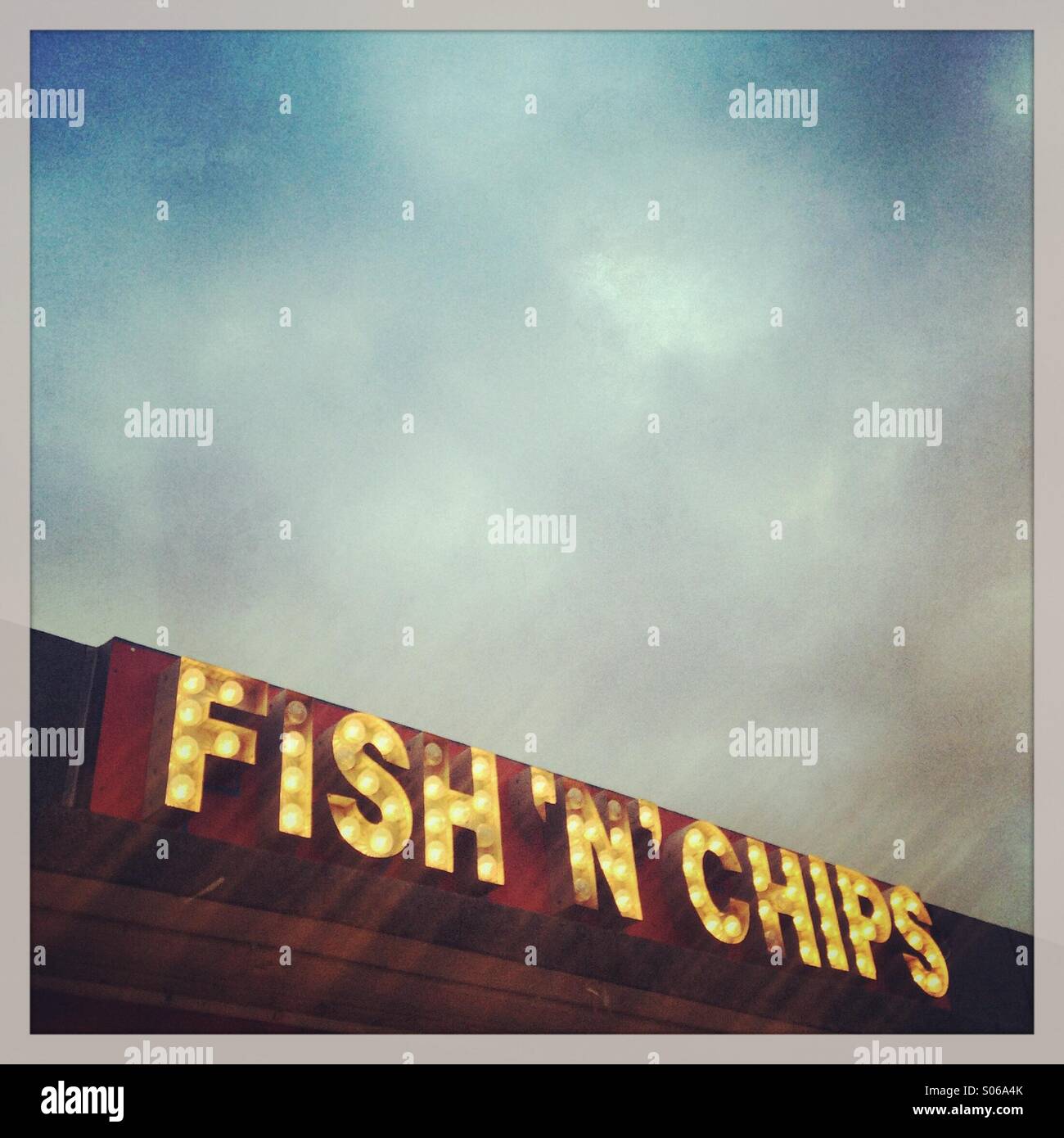 Pesci n chip segno Foto Stock