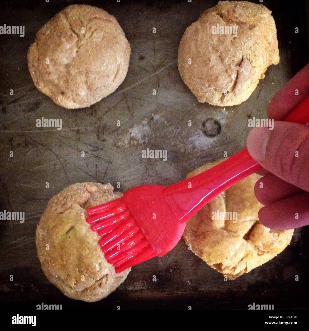 Vetri biscotti con uova Foto Stock