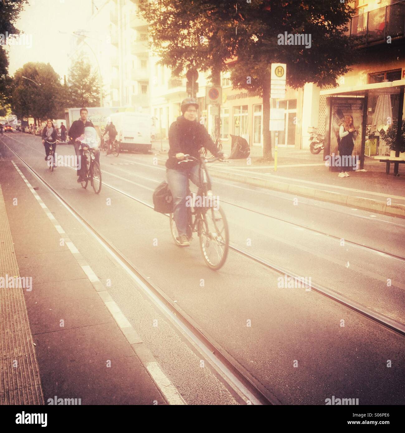 Spostamenti in bicicletta Berlino Foto Stock