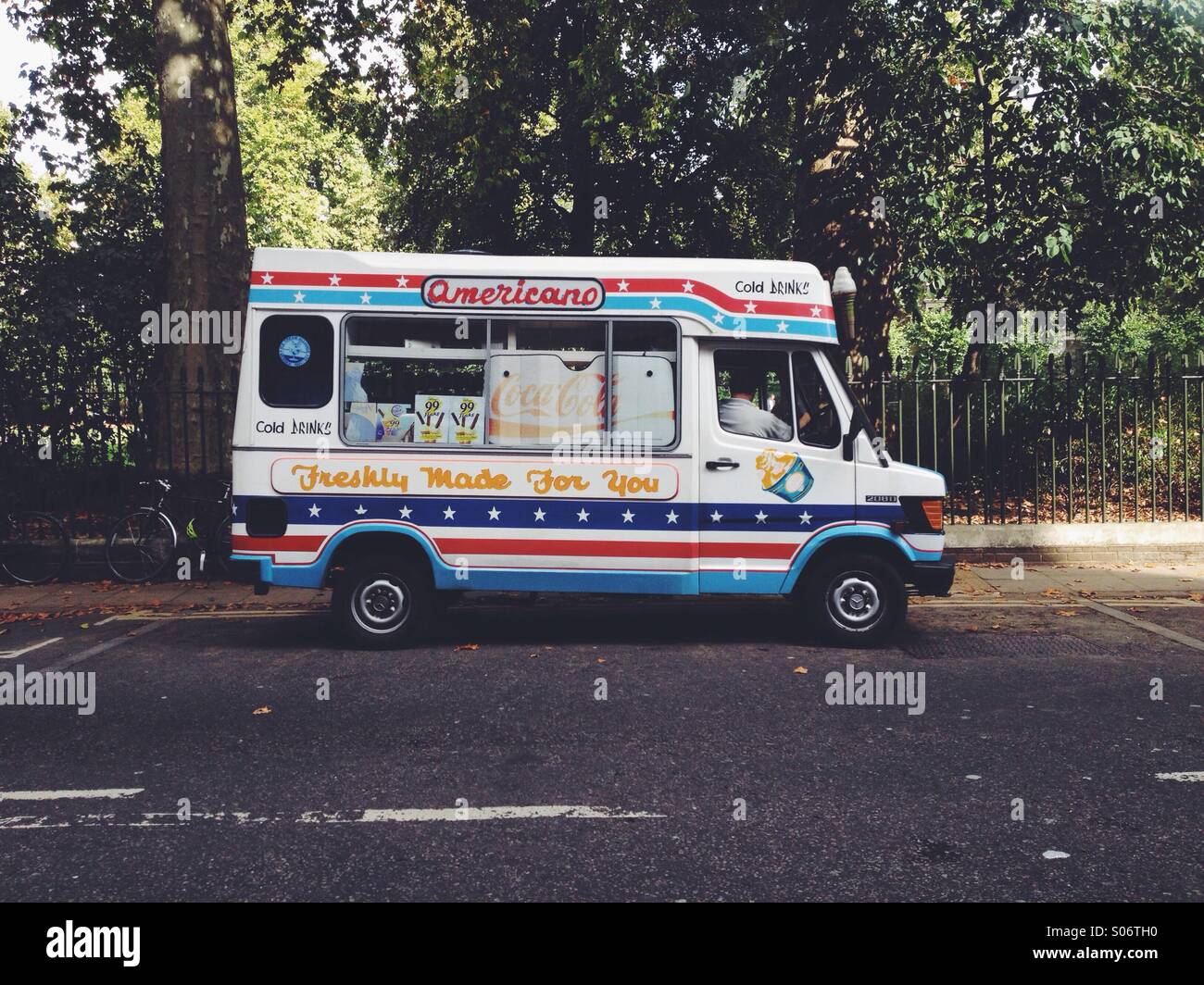 Bevande fredde. Carrello in Gordon Square, Londra Foto Stock