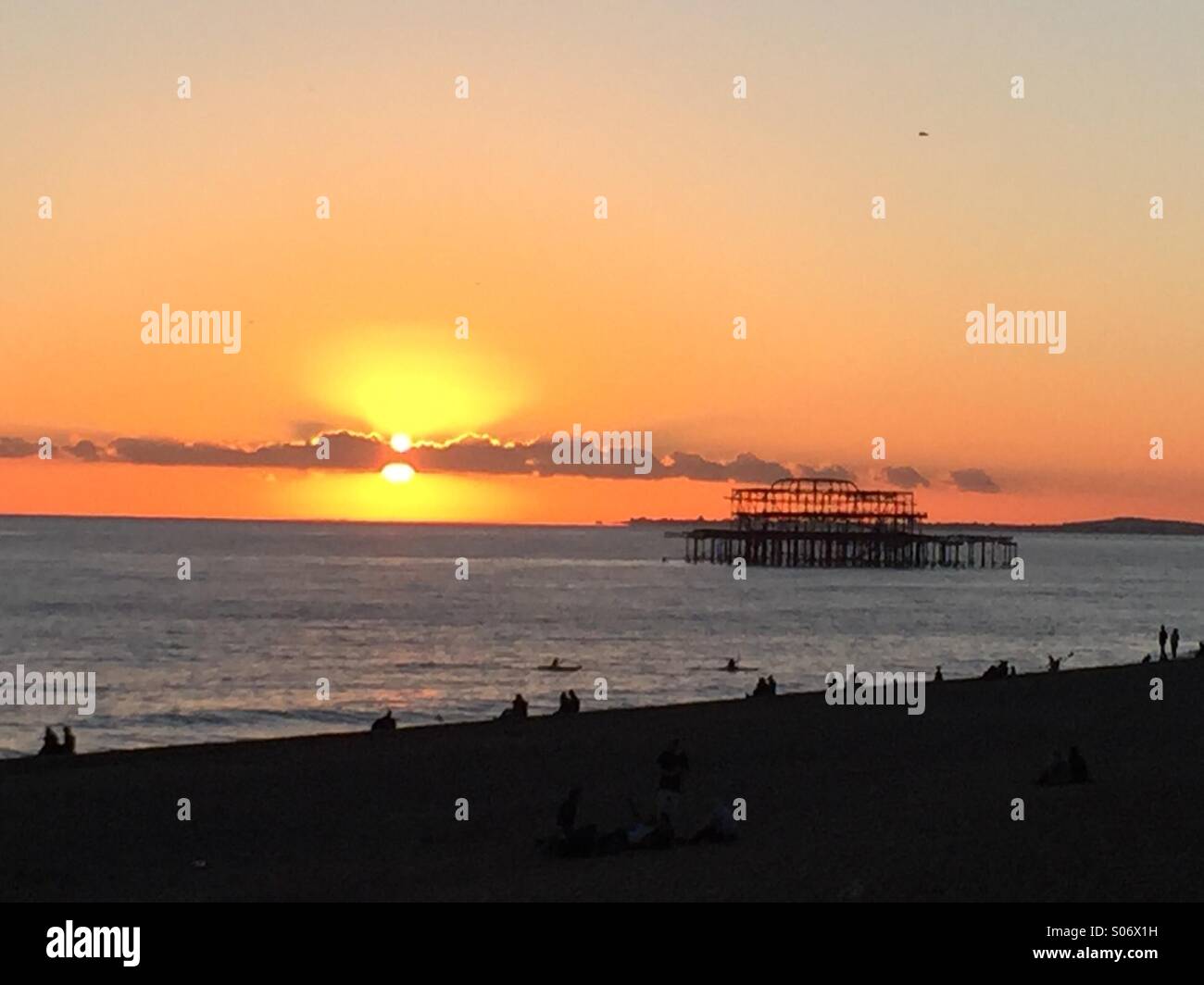 Brighton tramonto Ottobre Foto Stock