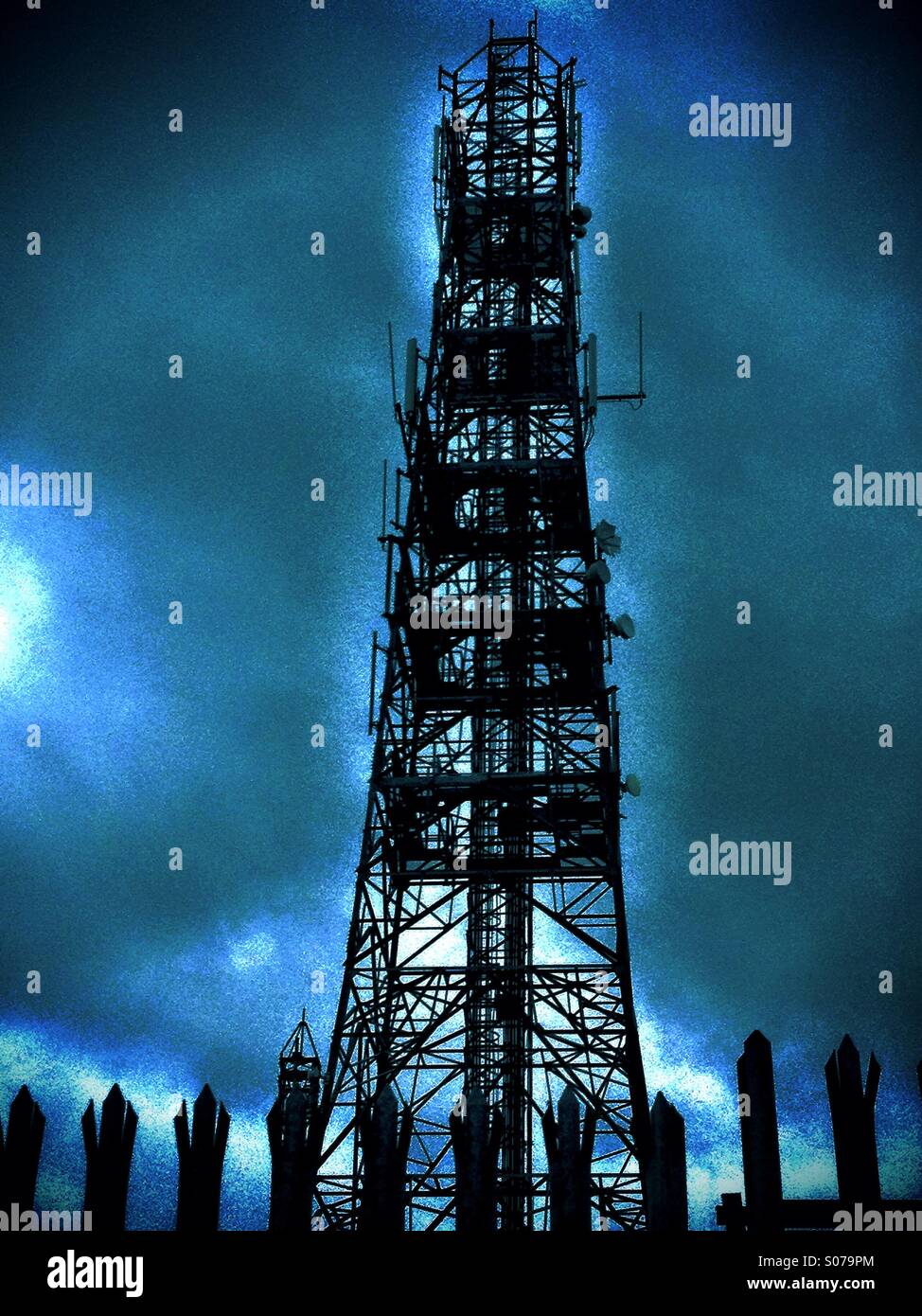 Albero di telecomunicazioni - Immagine stock catturata con smartphone