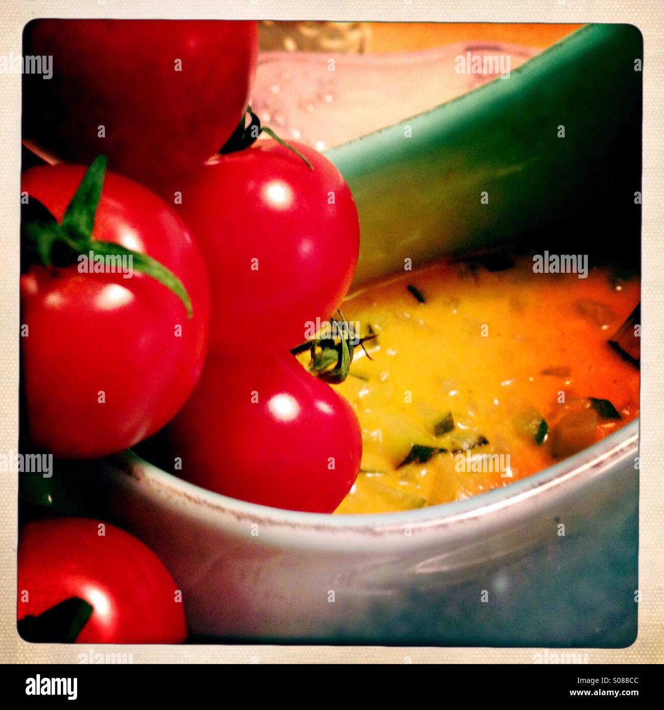 Pomodori e salsa Foto Stock
