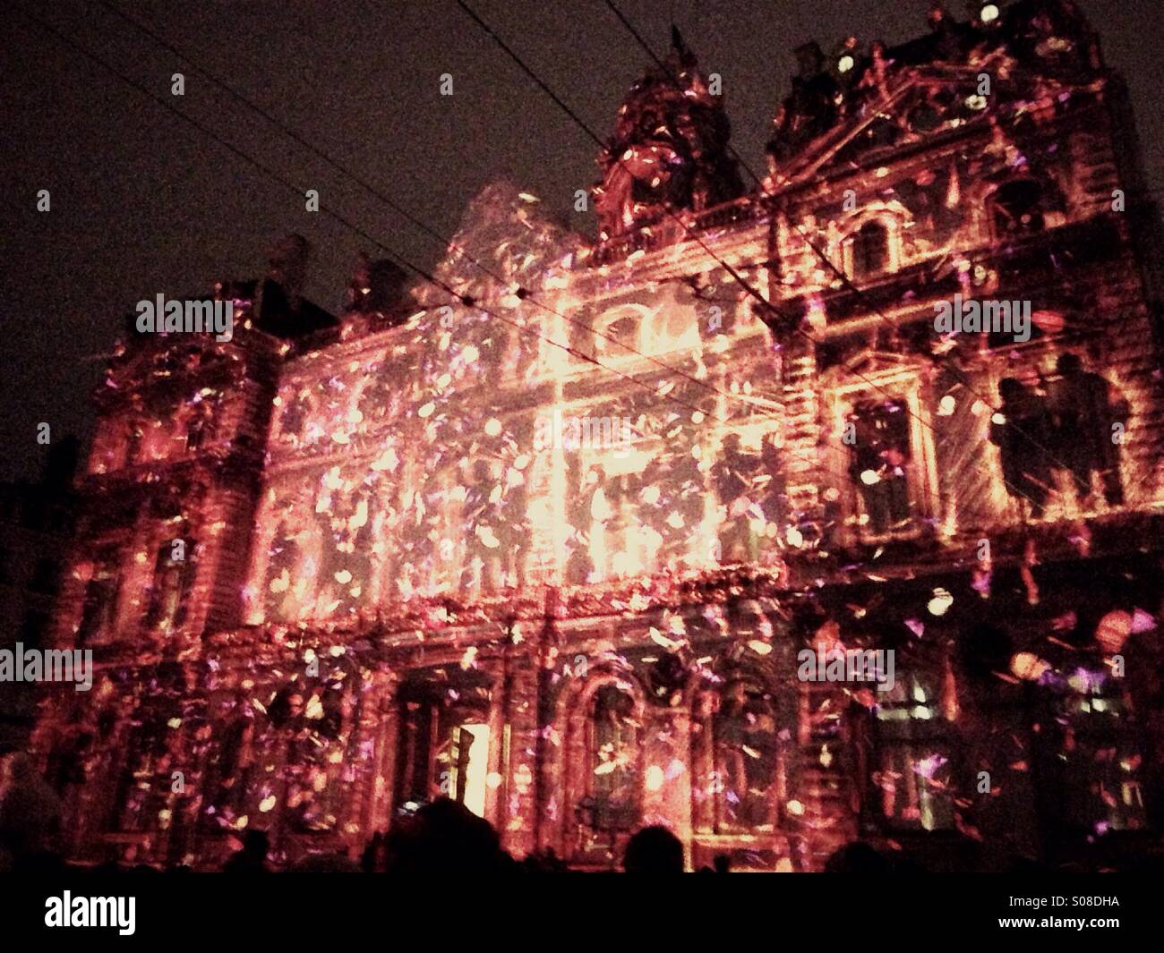 Festa delle luci,Lyon,Francia - Immagine stock catturata con smartphone