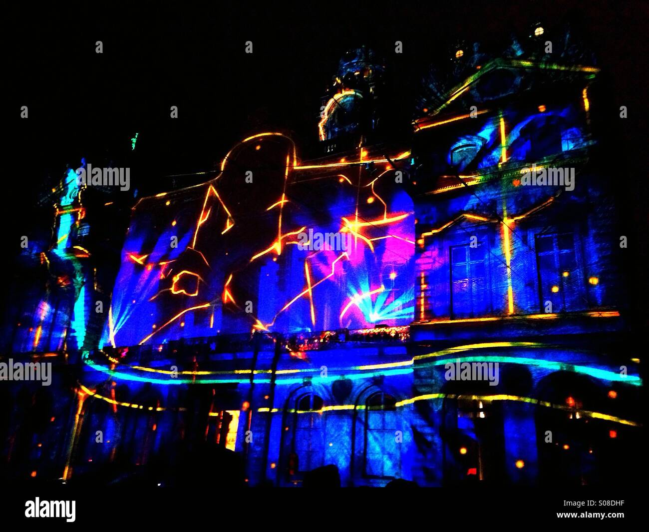 Festa delle luci,Lyon,Francia - Immagine stock catturata con smartphone