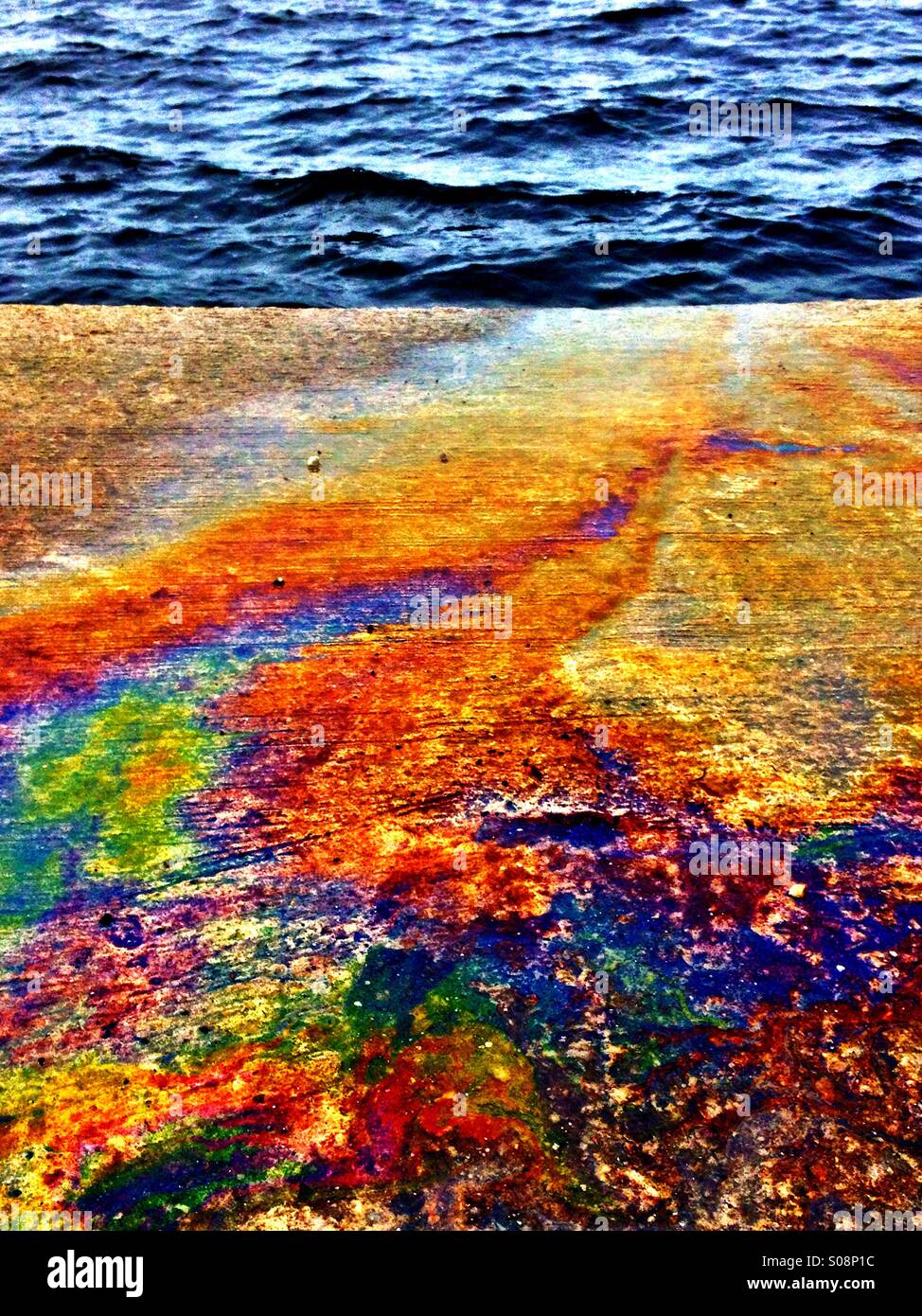 Olio Texture di carburante - Immagine stock catturata con smartphone