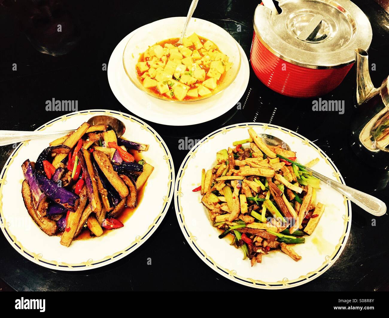 Cucina cinese per pranzo o cena Foto Stock